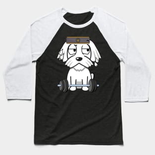 Cute white dog is exercising Baseball T-Shirt